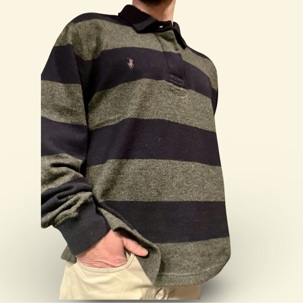 Polo Ralph Lauren 100% Merino Wool Rugby style sweater men’s size XXL